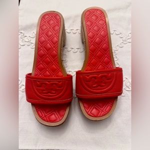 Tory Burch Fleming 50MM Slide Espadrille-North Leather